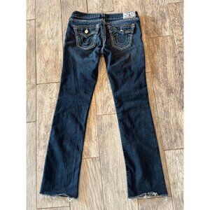 True Religion Denim Jeans Western Straight Leg 27 Back flap‎